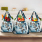 Satis Water Torrent Grocery Bag with Egyptian Flood Symbolism in Oceanic Blue Tones