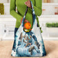 Satis Water Torrent Grocery Bag with Egyptian Flood Symbolism in Oceanic Blue Tones