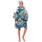 Satis Water Torrent Kid Wearable Blanket Hoodie with Egyptian Flood Symbolism in Oceanic Blue Tones