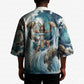 Satis Water Torrent Kimono with Egyptian Flood Symbolism in Oceanic Blue Tones