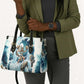 Satis Water Torrent Leather Bag with Egyptian Flood Symbolism in Oceanic Blue Tones