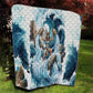 Satis Water Torrent Quilt with Egyptian Flood Symbolism in Oceanic Blue Tones