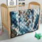 Satis Water Torrent Quilt with Egyptian Flood Symbolism in Oceanic Blue Tones