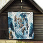 Satis Water Torrent Quilt with Egyptian Flood Symbolism in Oceanic Blue Tones