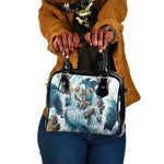 Satis Water Torrent Shoulder Handbag with Egyptian Flood Symbolism in Oceanic Blue Tones