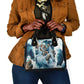 Satis Water Torrent Shoulder Handbag with Egyptian Flood Symbolism in Oceanic Blue Tones