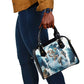 Satis Water Torrent Shoulder Handbag with Egyptian Flood Symbolism in Oceanic Blue Tones