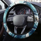 Satis Water Torrent Steering Wheel Cover with Egyptian Flood Symbolism in Oceanic Blue Tones