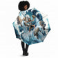 Satis Water Torrent Umbrella with Egyptian Flood Symbolism in Oceanic Blue Tones