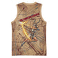 Satis Basketball Jersey with Fiery Bow and Arrow in Ancient Egyptian Warrior