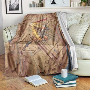 Satis Blanket with Fiery Bow and Arrow in Ancient Egyptian Warrior