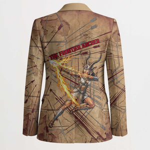 Satis Blazer with Fiery Bow and Arrow in Ancient Egyptian Warrior