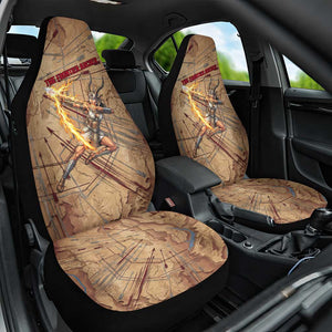 Satis Car Seat Cover with Fiery Bow and Arrow in Ancient Egyptian Warrior