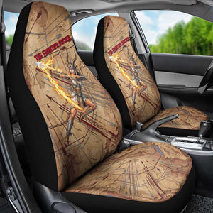 Satis Car Seat Cover with Fiery Bow and Arrow in Ancient Egyptian Warrior