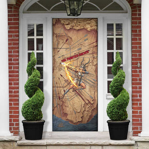 Satis Door Cover with Fiery Bow and Arrow in Ancient Egyptian Warrior