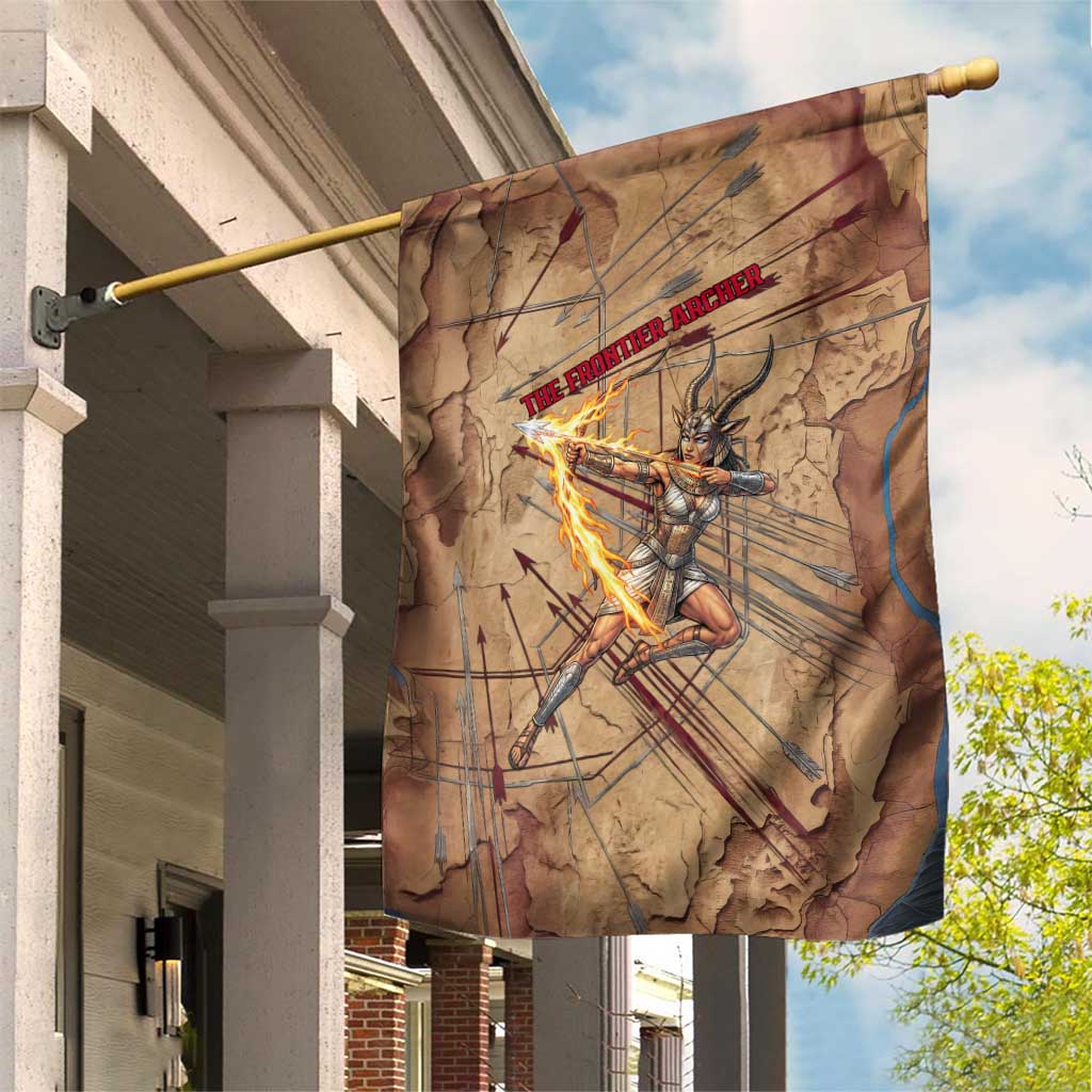 Fiery Flags Satis Garden Flag with Fiery Bow and Arrow in Ancient Egyptian Warrior ...