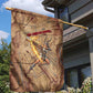 Satis Garden Flag with Fiery Bow and Arrow in Ancient Egyptian Warrior