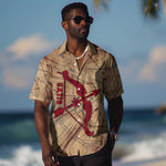 Satis Hawaiian Shirt with Fiery Bow and Arrow in Ancient Egyptian Warrior