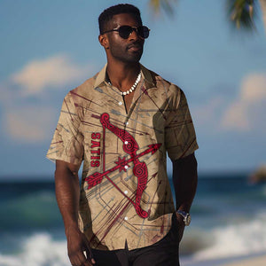 Satis Hawaiian Shirt with Fiery Bow and Arrow in Ancient Egyptian Warrior