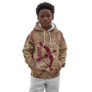 Satis Kid Hoodie with Fiery Bow and Arrow in Ancient Egyptian Warrior