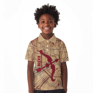 Satis Kid Polo Shirt with Fiery Bow and Arrow in Ancient Egyptian Warrior