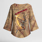 Satis Kimono Sleeve Blouse with Fiery Bow and Arrow in Ancient Egyptian Warrior