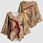 Satis Kimono Sleeve Blouse with Fiery Bow and Arrow in Ancient Egyptian Warrior