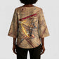 Satis Kimono Sleeve Blouse with Fiery Bow and Arrow in Ancient Egyptian Warrior