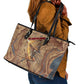 Satis Leather Tote Bag with Fiery Bow and Arrow in Ancient Egyptian Warrior