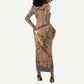 Satis Long Sleeve Bodycon Dress with Fiery Bow and Arrow in Ancient Egyptian Warrior
