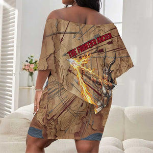 Satis Off Shoulder Short Dress with Fiery Bow and Arrow in Ancient Egyptian Warrior