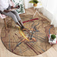 Satis Round Carpet with Fiery Bow and Arrow in Ancient Egyptian Warrior