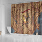 Satis Shower Curtain with Fiery Bow and Arrow in Ancient Egyptian Warrior