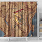 Satis Shower Curtain with Fiery Bow and Arrow in Ancient Egyptian Warrior