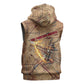 Satis Sleeveless Hoodie with Fiery Bow and Arrow in Ancient Egyptian Warrior