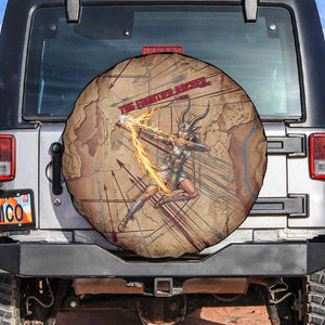 Satis Spare Tire Cover with Fiery Bow and Arrow in Ancient Egyptian Warrior