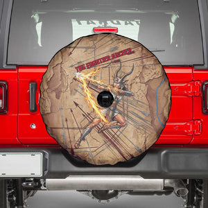 Satis Spare Tire Cover with Fiery Bow and Arrow in Ancient Egyptian Warrior