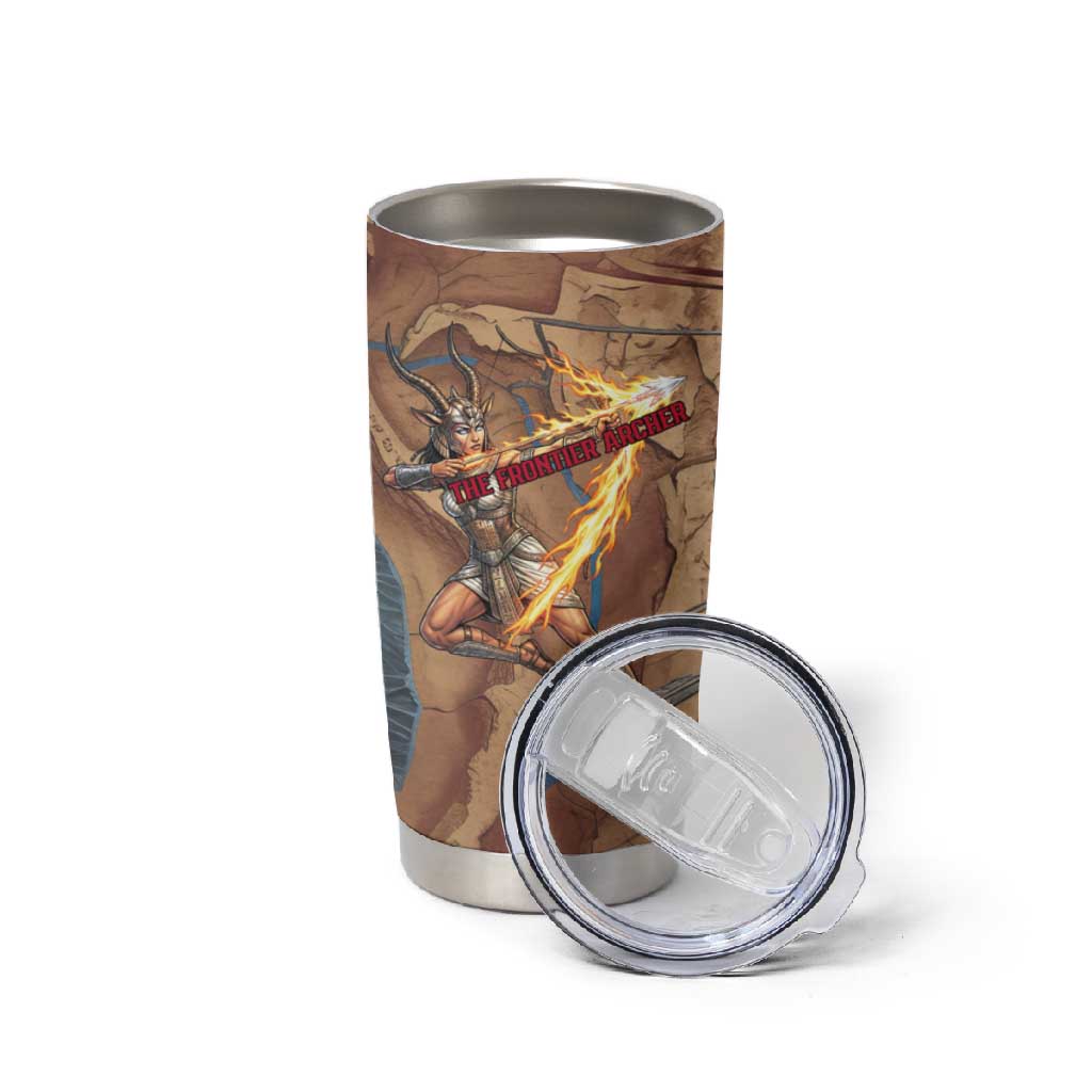 Satis Tumbler Cup with Fiery Bow and Arrow in Ancient Egyptian Warrior