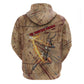 Satis Zip Hoodie with Fiery Bow and Arrow in Ancient Egyptian Warrior