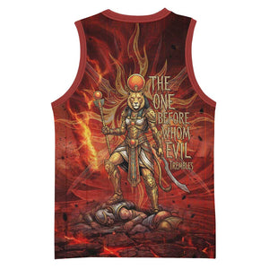 Sekhmet Basketball Jersey Egyptian Fiery Lioness Head and Ancient Warrior