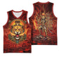 Sekhmet Basketball Jersey Egyptian Fiery Lioness Head and Ancient Warrior