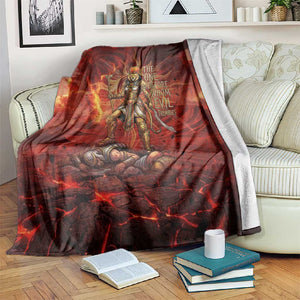 Sekhmet Blanket Egyptian Fiery Lioness Head and Ancient Warrior