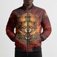 Sekhmet Bomber Puffer Jacket Egyptian Fiery Lioness Head and Ancient Warrior