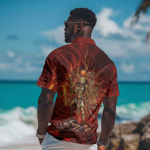 Sekhmet Hawaiian Shirt Egyptian Fiery Lioness Head and Ancient Warrior