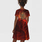 Sekhmet Kid Short Sleeve Dress Egyptian Fiery Lioness Head and Ancient Warrior