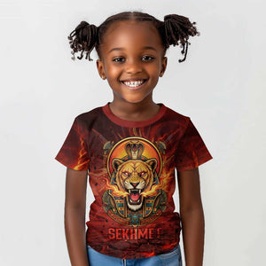 Sekhmet Kid T shirt Egyptian Fiery Lioness Head and Ancient Warrior