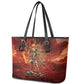Sekhmet Leather Tote Bag Egyptian Fiery Lioness Head and Ancient Warrior