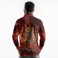 Sekhmet Long Sleeve Polo Shirt Egyptian Fiery Lioness Head and Ancient Warrior