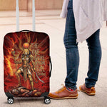Sekhmet Luggage Cover Egyptian Fiery Lioness Head and Ancient Warrior
