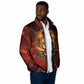 Sekhmet Padded Jacket Egyptian Fiery Lioness Head and Ancient Warrior